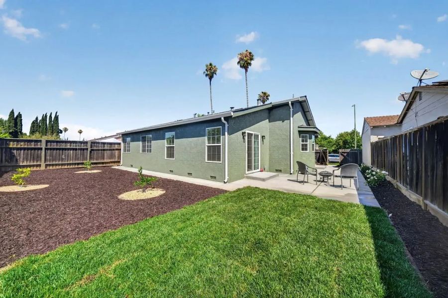 Backyard and fresh landscaping